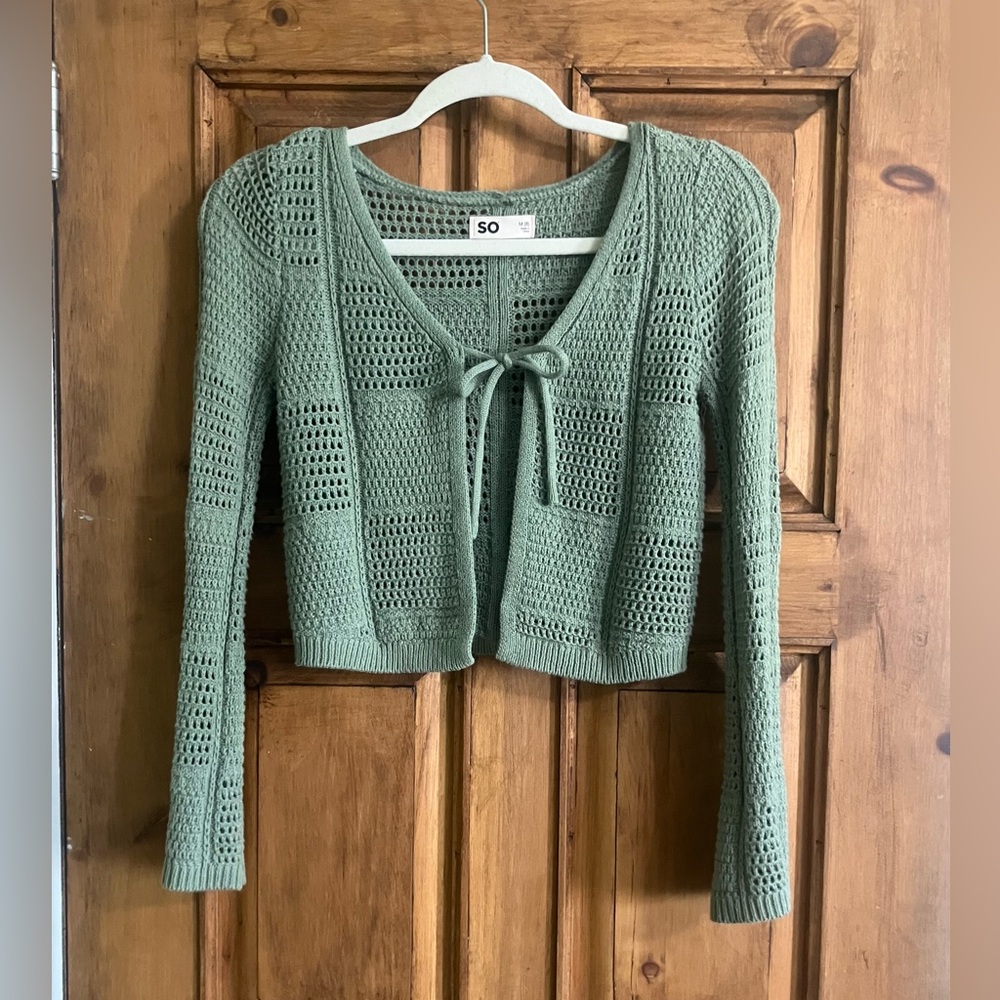 Kids Sage Open-Knit Cardigan
